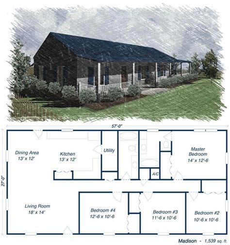 dual ended metal house|2 bedroom metal house plans.